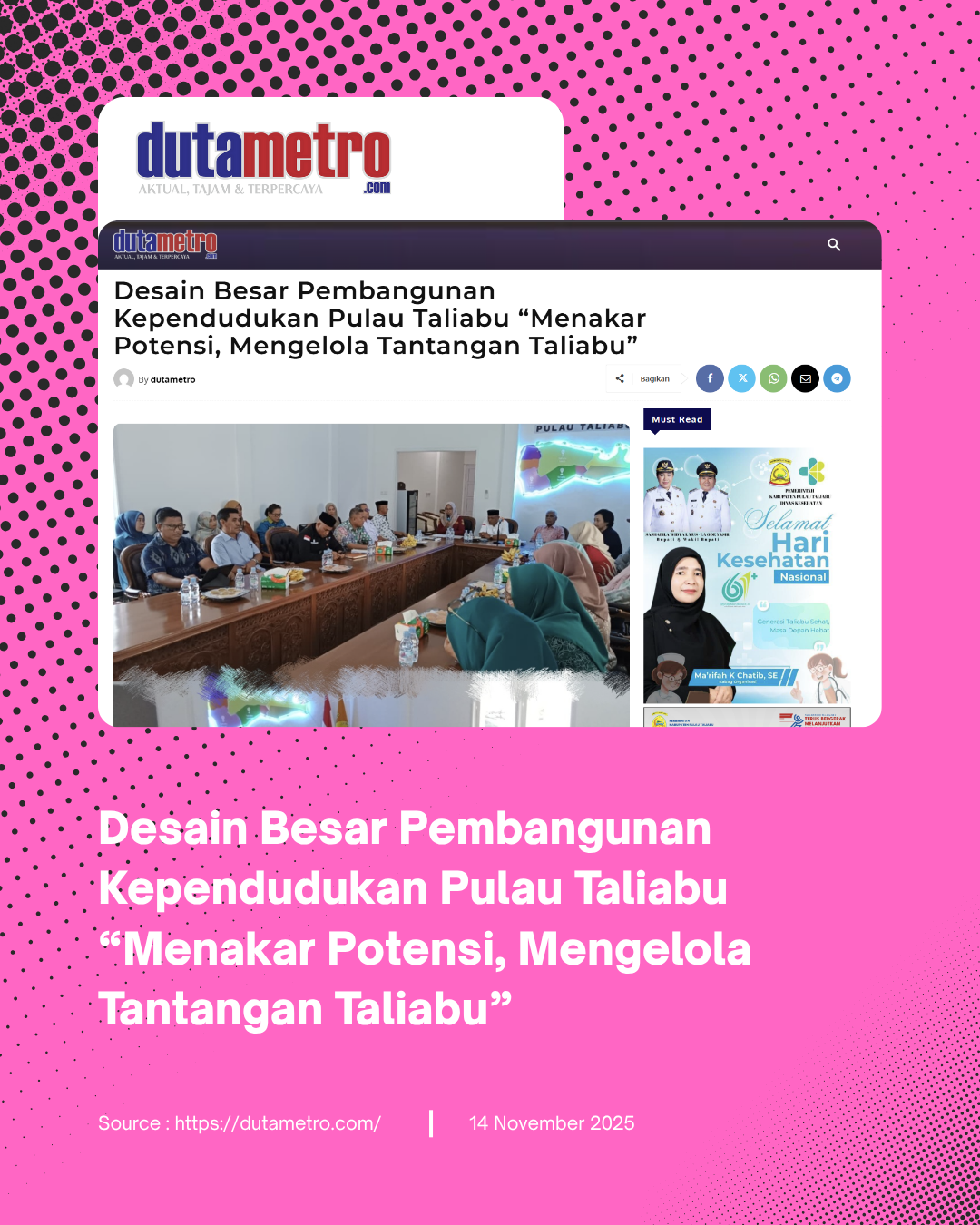 Desain Besar Pembangunan Kependudukan Pulau Taliabu “Menakar Potensi, Mengelola Tantangan Taliabu”